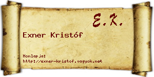 Exner Kristóf névjegykártya